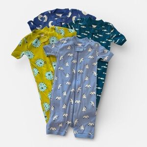 Hanna Andersson Bundle 4 HannaJams Cotton Baby Shortie Sleepers 2T One Piece PJs